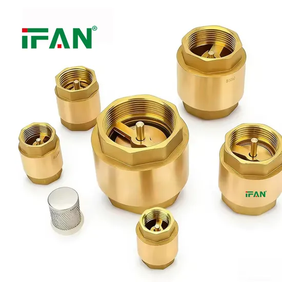 Ifan Factory Price Spring Check Valve High Pressure No Return Valve 1/2 3/4 Inch Brass Check Valve